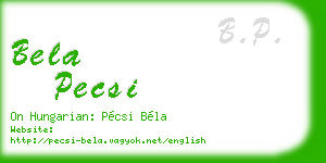 bela pecsi business card