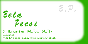 bela pecsi business card